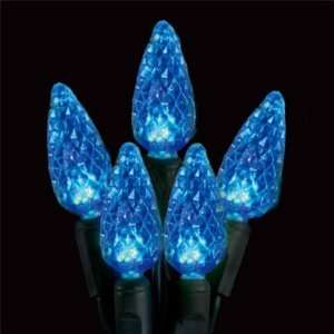   LED C6 Strawberry Blue Christmas Lights   Green Wire