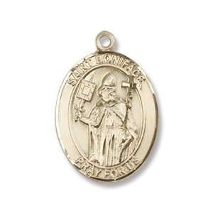  Gold Filled St. Boniface Medal Pendant Charm with 18 Gold 