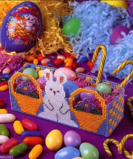 EASTER BUNNY BASKET plastic canvas pattern  