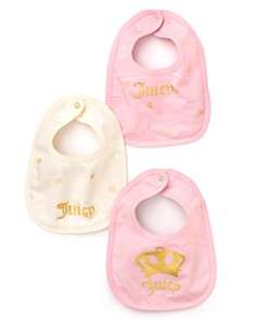 Juicy Couture Infant Girls Three Pack Bib Set