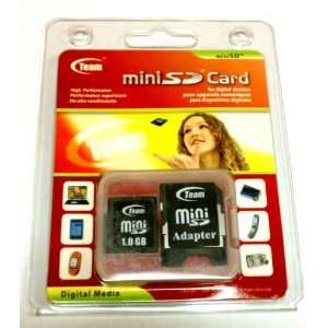  Team Mini SD Card 1GB, SD Adapter Included Electronics