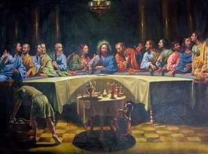 Oil painting The last Supper   Jesus Christ(no frame)  
