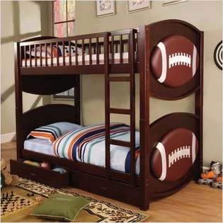 Hokku Designs Olympic Sports Football Twin/Twin Bunk Bed (3 Pieces) at 