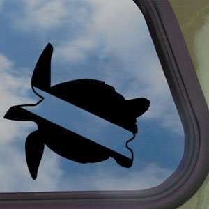   Turtle Dive Flag SCUBA Diver Black Decal Car Sticker: Home & Kitchen