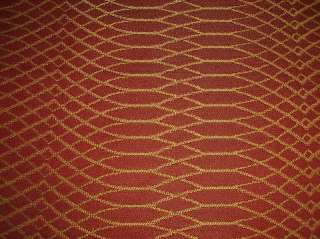 Rusty Red w/Gold Design Durable Upholstery Fabric  