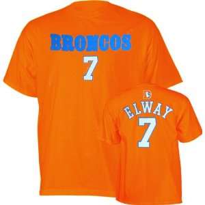  John Elway Orange Reebok Name and Number Denver Broncos T Shirt 