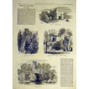  1874 Sketches Carisbrook Castle Church Steps Print: Home 