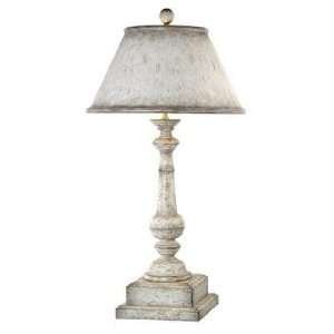  Turned Post Lamp Antique White Finish Table Lamp: Home 
