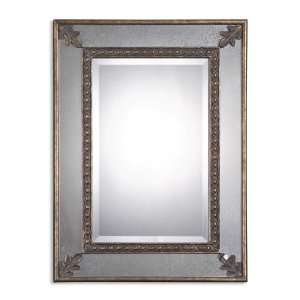Uttermost 40 Inch Michelina Wall Mounted Mirror Heavily Antiqued Gold 