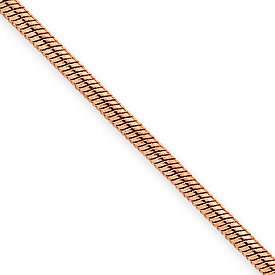 New 14k Rose Gold .9mm Round Snake 20 Chain Necklace  