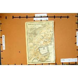    1913 MAP RIVIERA STREET PLAN PRINCIPAUTE DE MONACO