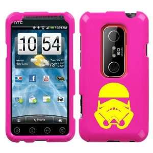  HTC EVO 3D YELLOW STORM TROOPER ON A PINK HARD CASE COVER 