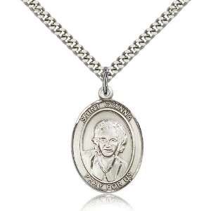 .925 Sterling Silver St. Saint Gianna Medal Pendant 1 x 3 