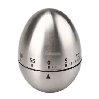 New Stainless Steel Egg Shape Kitchen Timer Long Ring  