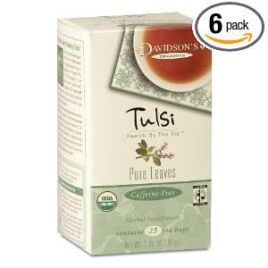 Davidsons Tea Tulsi Pure Leaves, 25 Count Tea Bags (Pack of 6)