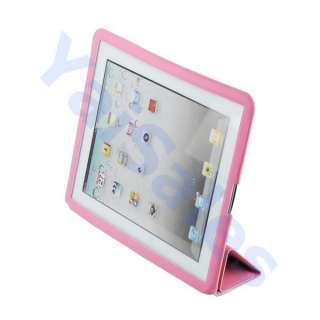 NEW Slim Pink Leather Case Smart Cover For Apple iPad 2  
