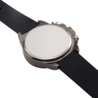 Stylish Mens Sport Quartz Wrist Watch Black Silicone Band Dial Japan 