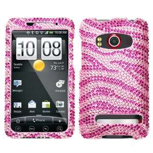 Zebra Pink & Hot pink Diamonds Protector Case for HTC EVO 4G Sprint by 