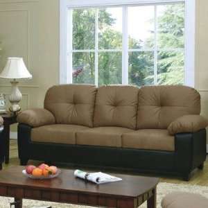  Marco Microfiber Sofa in Light Brown: Home & Kitchen