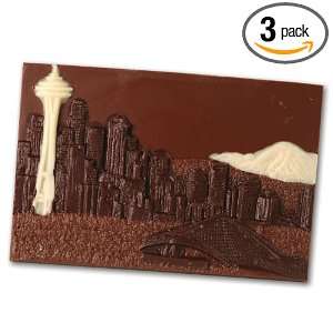 Chocolate Seattle Skyline Postcard   Hand Painted Solid Chocolate Mold 