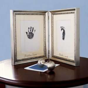   Barn Kids Silver Leaf Handprint & Footprint Frame: Home & Kitchen