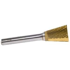: Champion Cutting Tool SN7 TiN Coated Double Cut Bur, Inverted Cone 