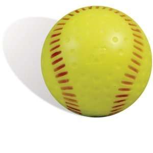   Yellow Dimpled Machine Softballs With Red Seams: Sports & Outdoors