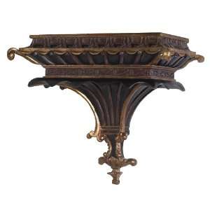 Antique Black with Gold Highlight Decorative Wall Shelf  