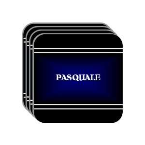   Name Gift   PASQUALE Set of 4 Mini Mousepad Coasters (black design