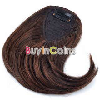   Fashion FringeBang Synthetic Hair Extension Dark Light Brown Color #4