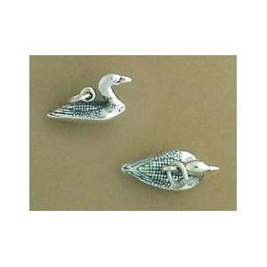  Sterling Silver Charm, Loon Bird, 3/4 inch long, 2.7 grams 