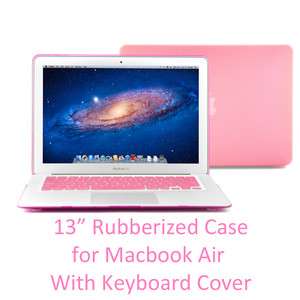 Pink Rubberized see through Macbook Air Hard Case Cover 13 with 