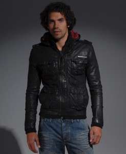 New Mens Superdry Club 65 Leather Jacket AL MP79/6550  