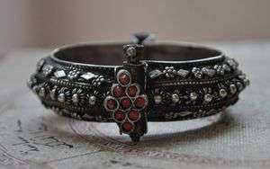 Vintage Yemen Yemenite Silver Bracelet Cuff  