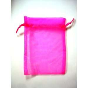 144 Organza Drawstring Pouches Gift Bags Hot Pink 3x4, 144 for $17.8 