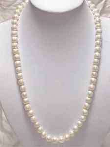 Beautiful! 8 9mm White Akoya Cultured Pearl Necklace 25  