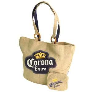  Corona Extra Burlap Tote Bag with Bonus Coin Purse Sports 