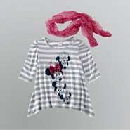 Disney Girls Minnie Mouse Shirt and Scarf Combo at 