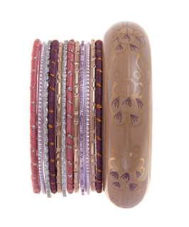 Lilac (Purple) Glitter and Thread Wrap Bangle Pack  243721855  New 