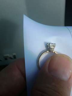 25 Carat Solitaire Emerald Cut Diamond Ring 14K Gold VS1 clarity I/J 