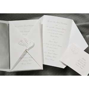   Double Heart Folded Wrap Wedding Invitations
