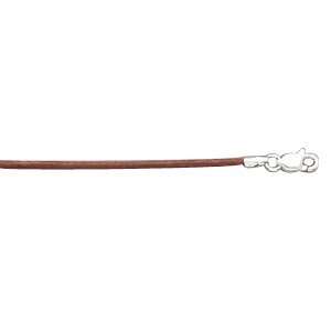  Sterling Silver 18 INCH Sienna Brown Leather Cord Jewelry