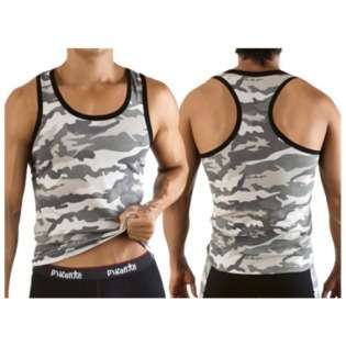 Pikante Mens Forest Camouflage Tank Top Medium 