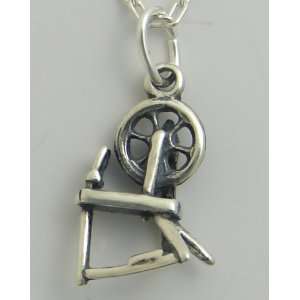 Charming Little Spinning Wheel in Sterling Silver Made in America
