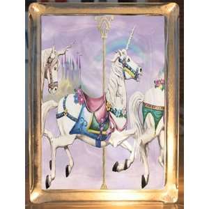  Carousel Horse Decorative Glass Block Accent Light
