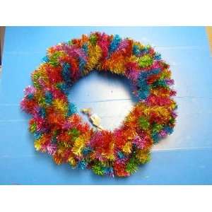  Sterling Christmas 24 Pre lit Multi colored Tinsel wreath 