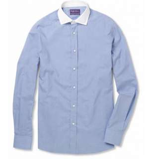   Lauren Purple Label Aston Contrast Collar Cotton Shirt  MR PORTER