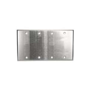   Steel Metal Wall Plates 4 Gang Blank Stainless: Home Improvement