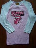 NEW! ROLLING STONES BASEBALL STYLE T TEE SHIRT TOP PINK RETRO ROCK 
