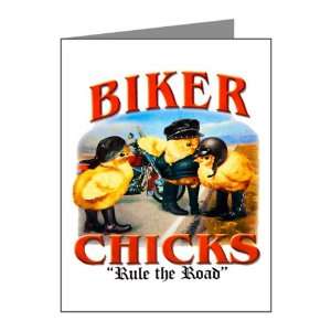  Note Cards (10 Pack) Biker Chicks Women Girls Rule the Road 